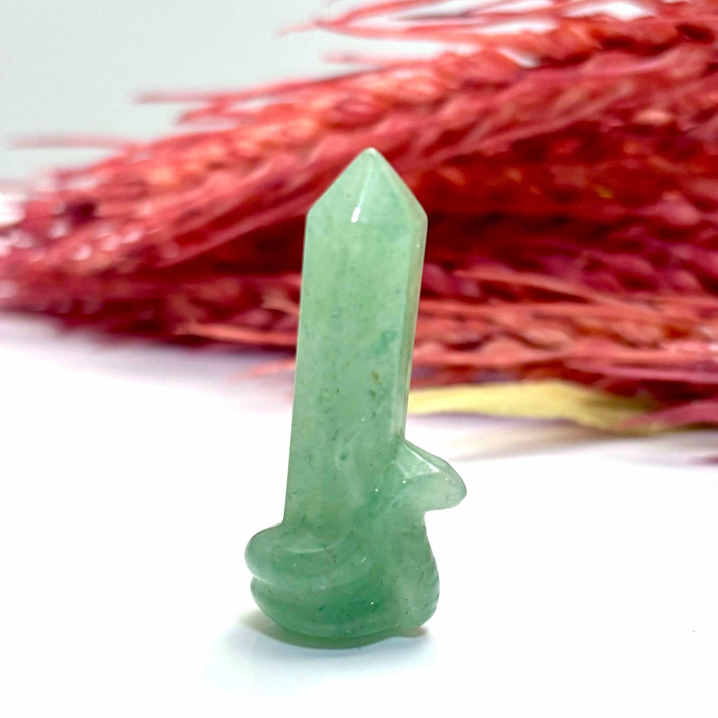 Aventurine Snake around Point - Carving