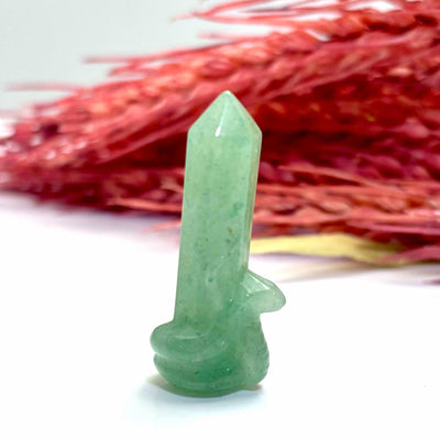 Aventurine Snake around Point - Carving