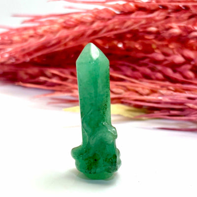Aventurine Snake around Point - Carving