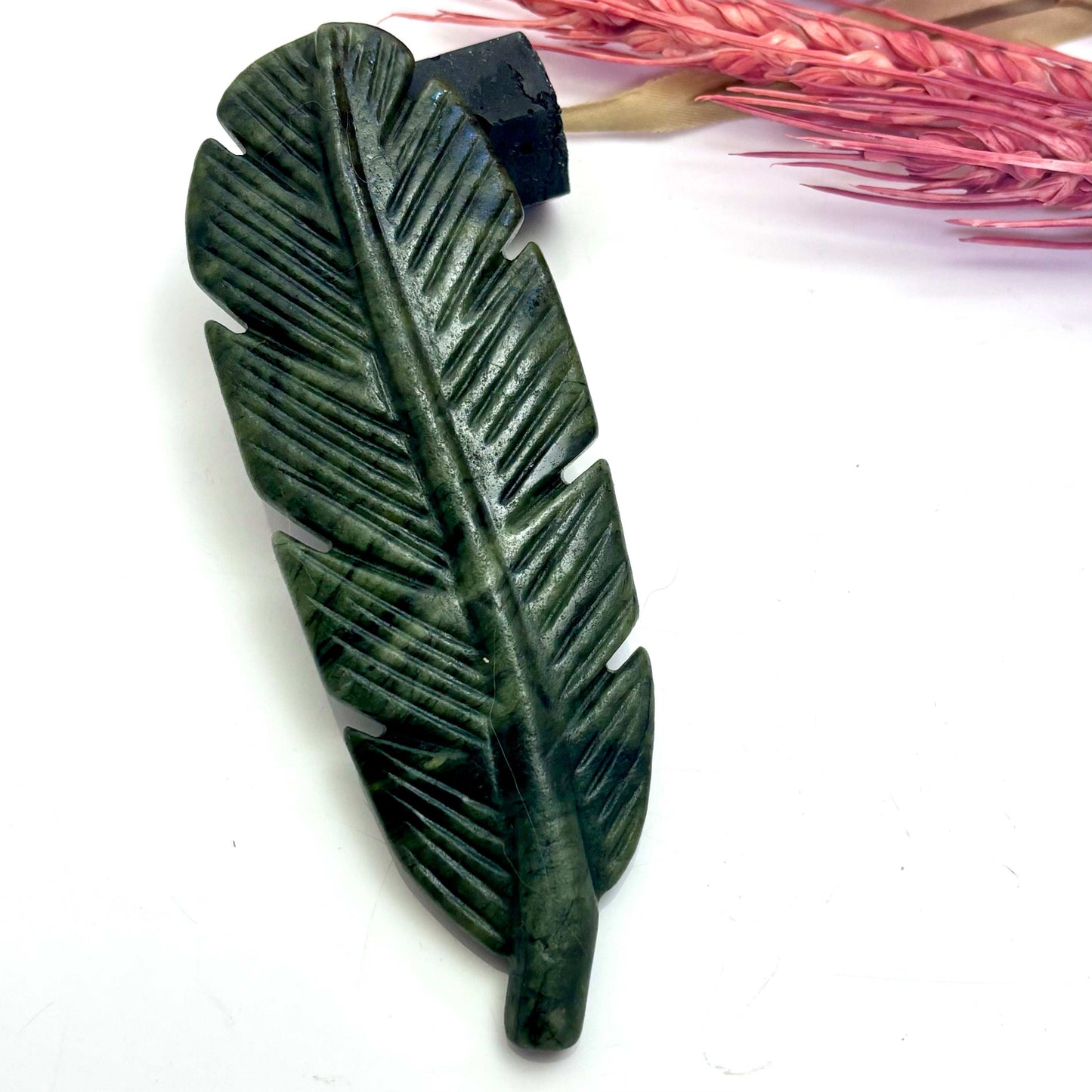 Serpentine - Feather Carving