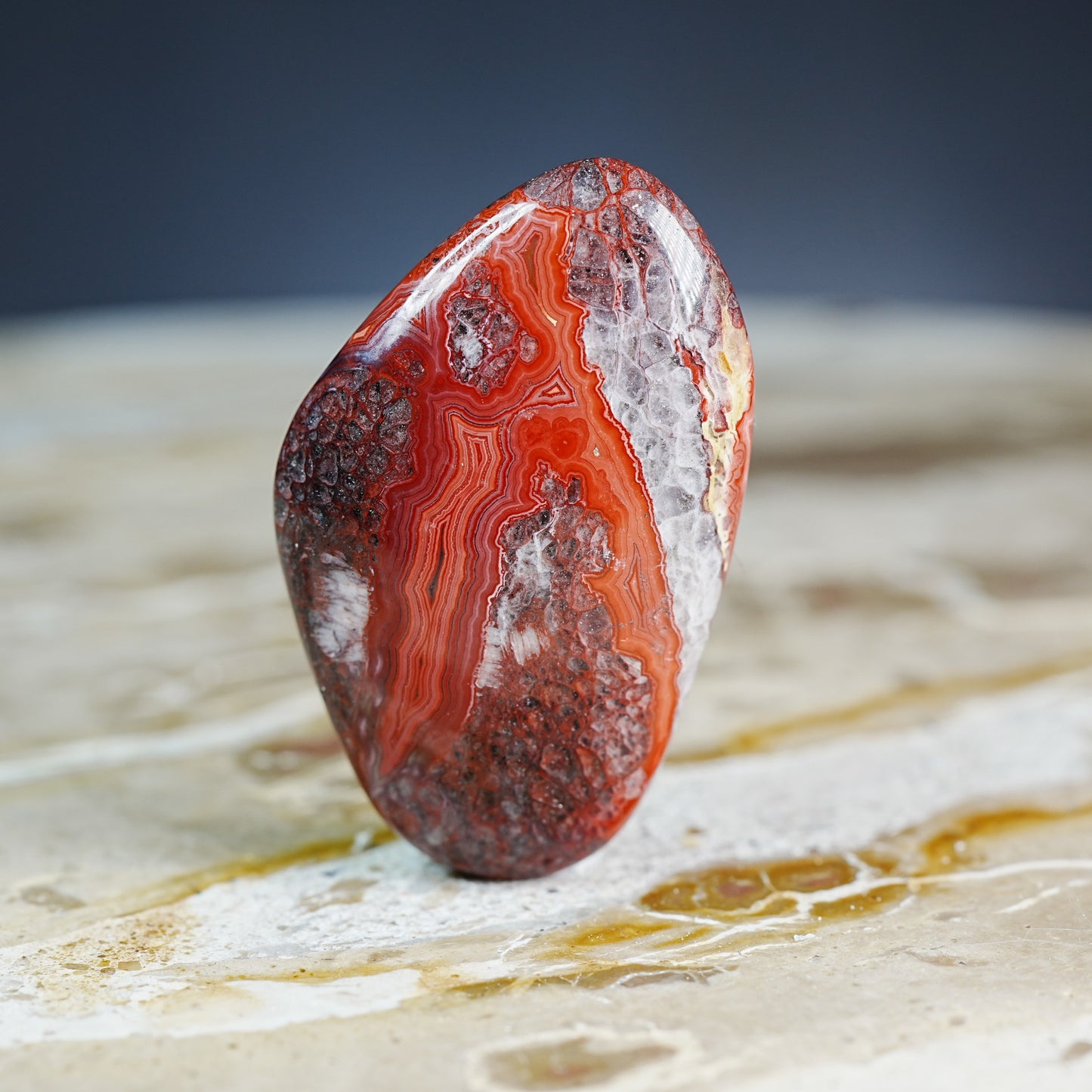Red Crazy Lace Moss Agate - Cabochon