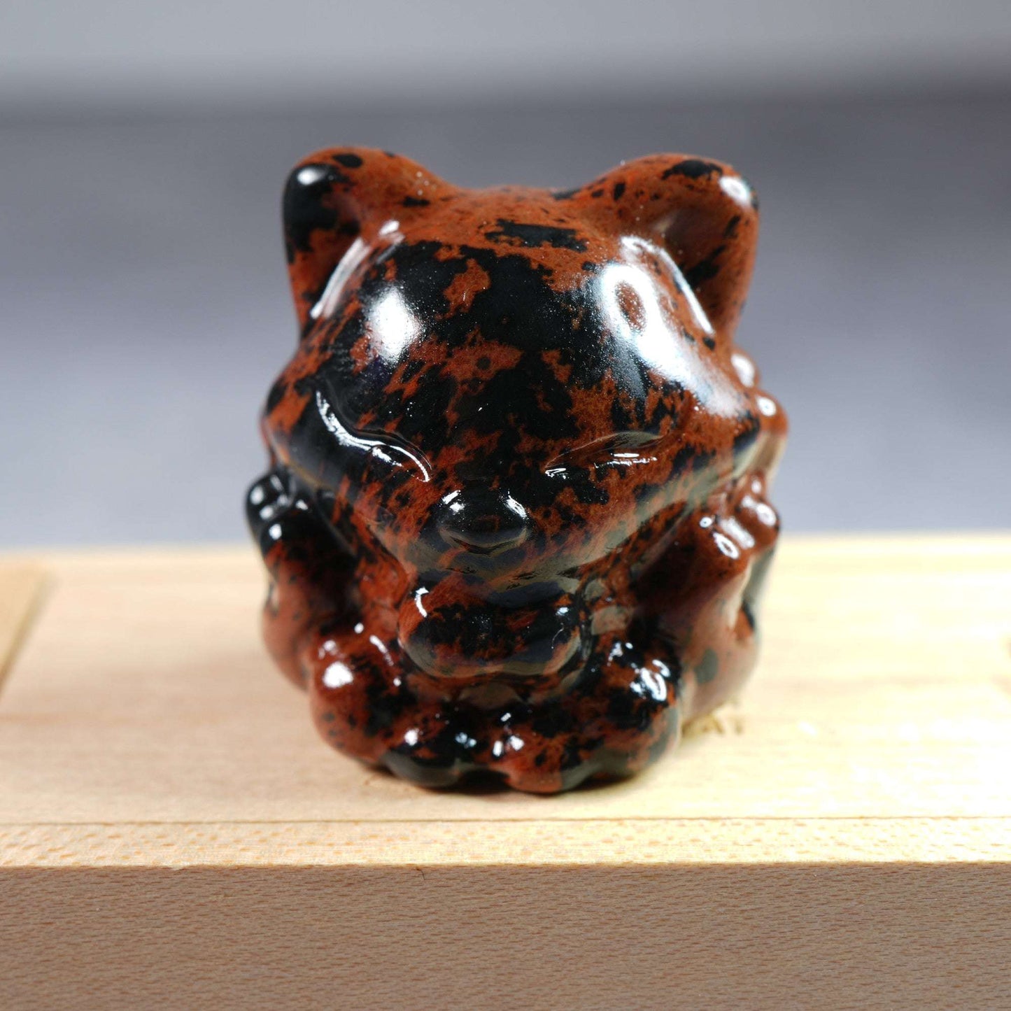 Mahogany Obsidian Nine Tails Fox - Carving