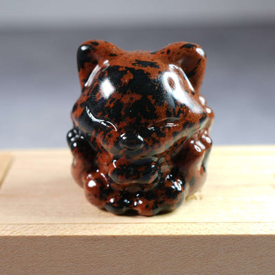 Mahogany Obsidian Nine Tails Fox - Carving