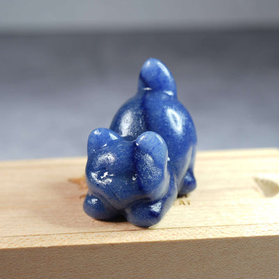 Blue Quartz Kitty - Carving