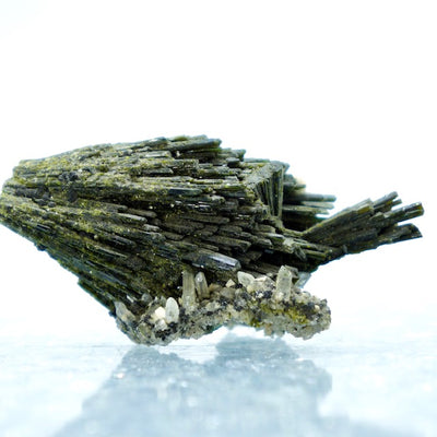 Epidote Cluster on Quartz - Mineral Specimen *SUPER RARE*