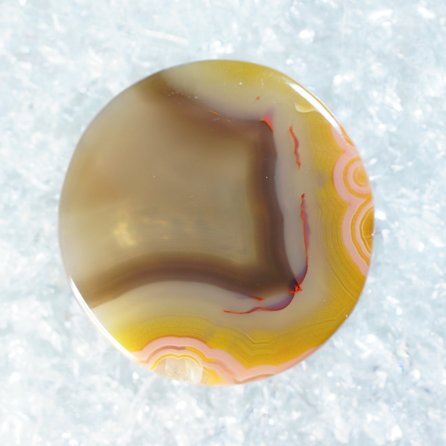 Laguna Agate Designer Cabochon with Pink