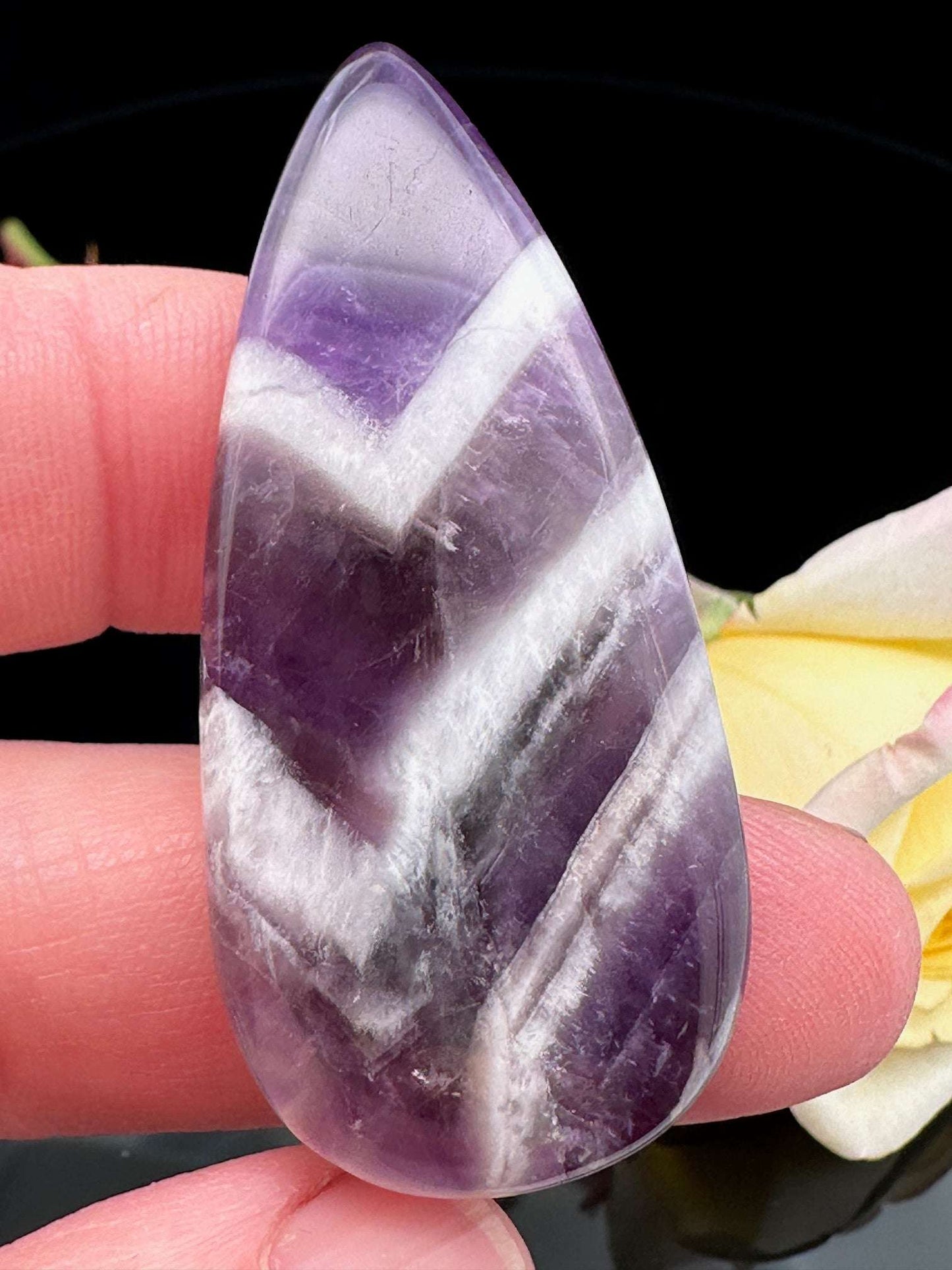 Chevron Amethyst Cabochon