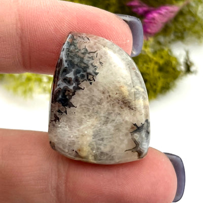 Black Quartz with Quartz - Cabochon