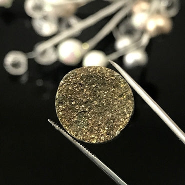 Rainbow Iridescent Spectro Pyrite Cabochon - 14mm Round *RARE*