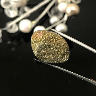 Rainbow Iridescent Spectro Pyrite Cabochon - 19mm Freeform *RARE*