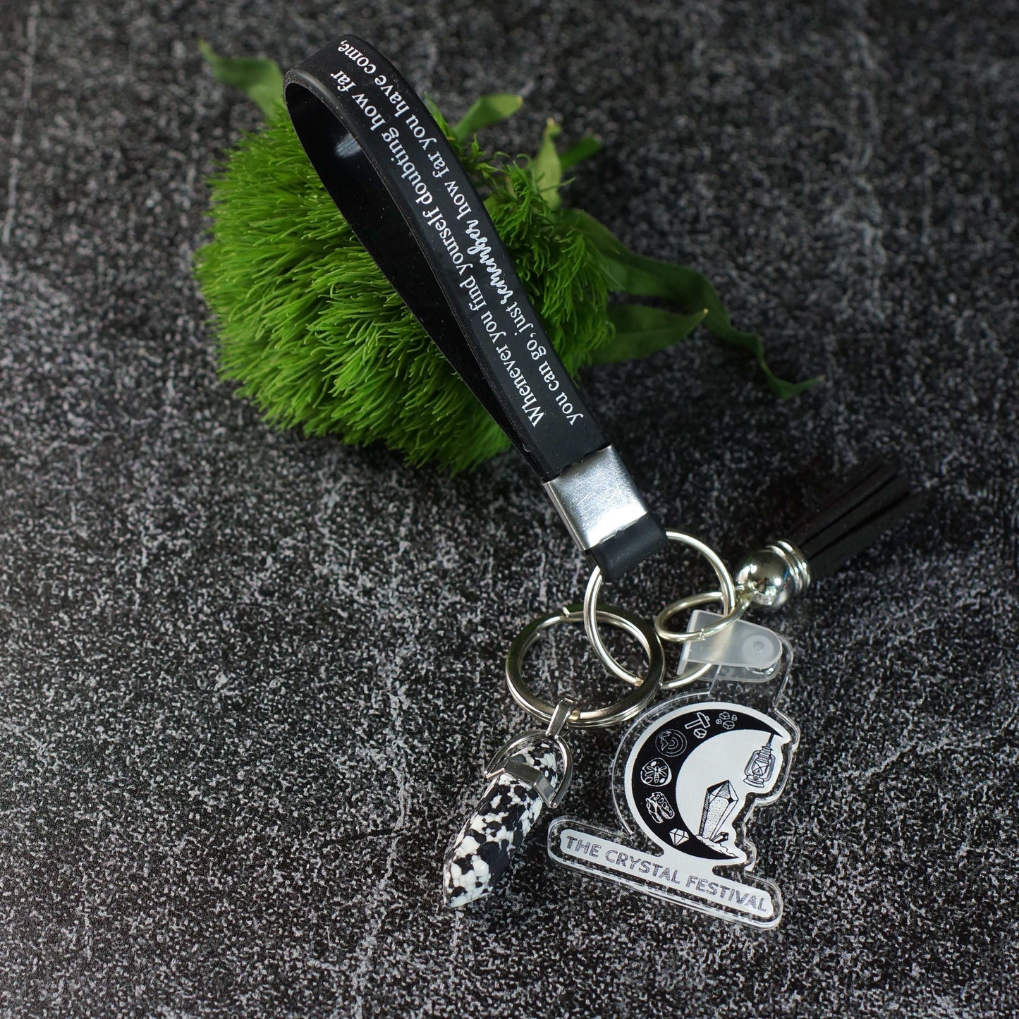 Crystal Festival Silicone Wristlet Keychain