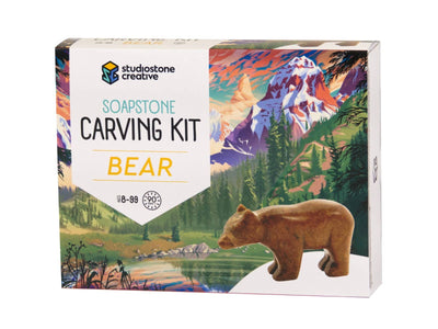 Bear Soapstone Carving and Whittling—DIY Arts and Craft Kit.
