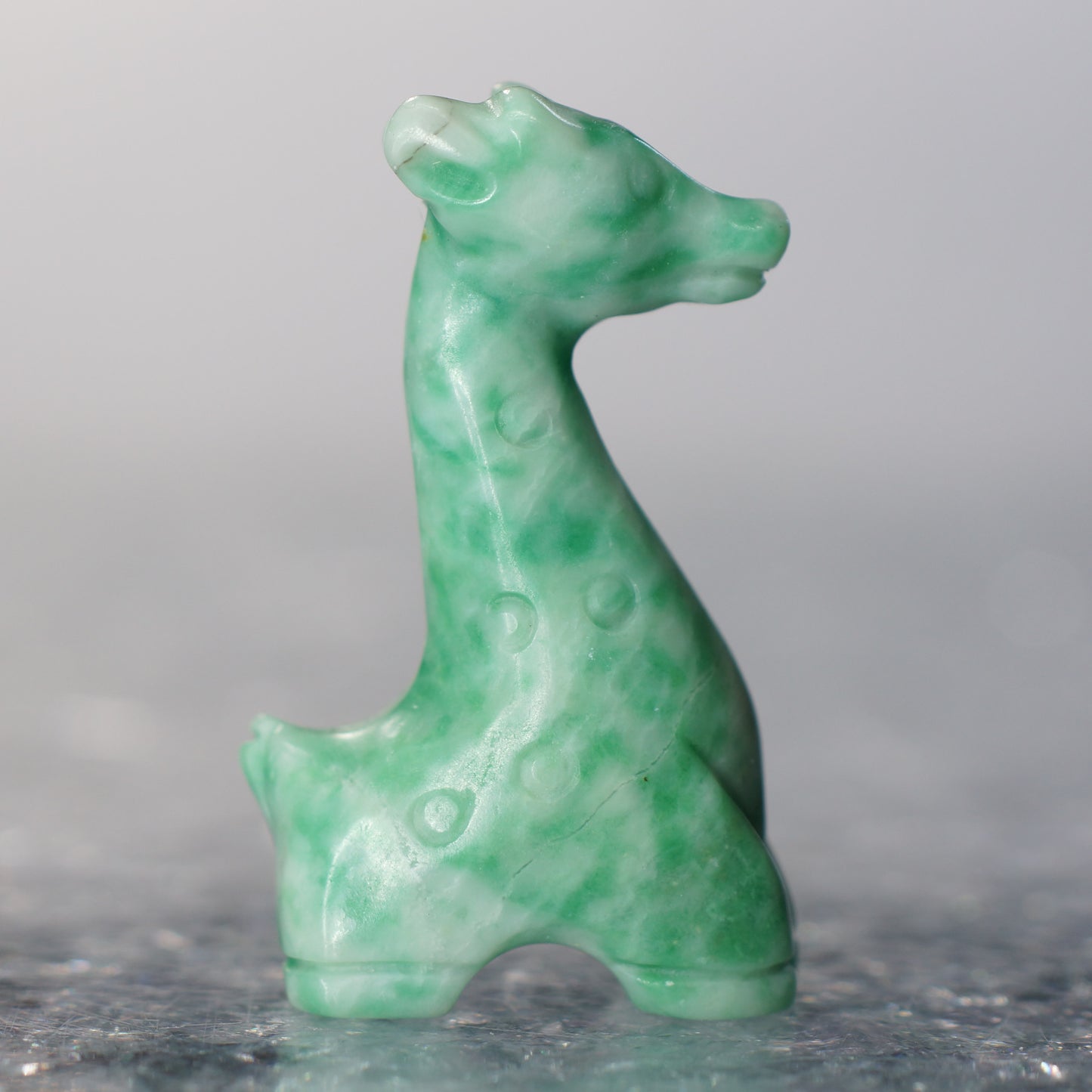 Mottled Jade Giraffe - 1.25” Carving