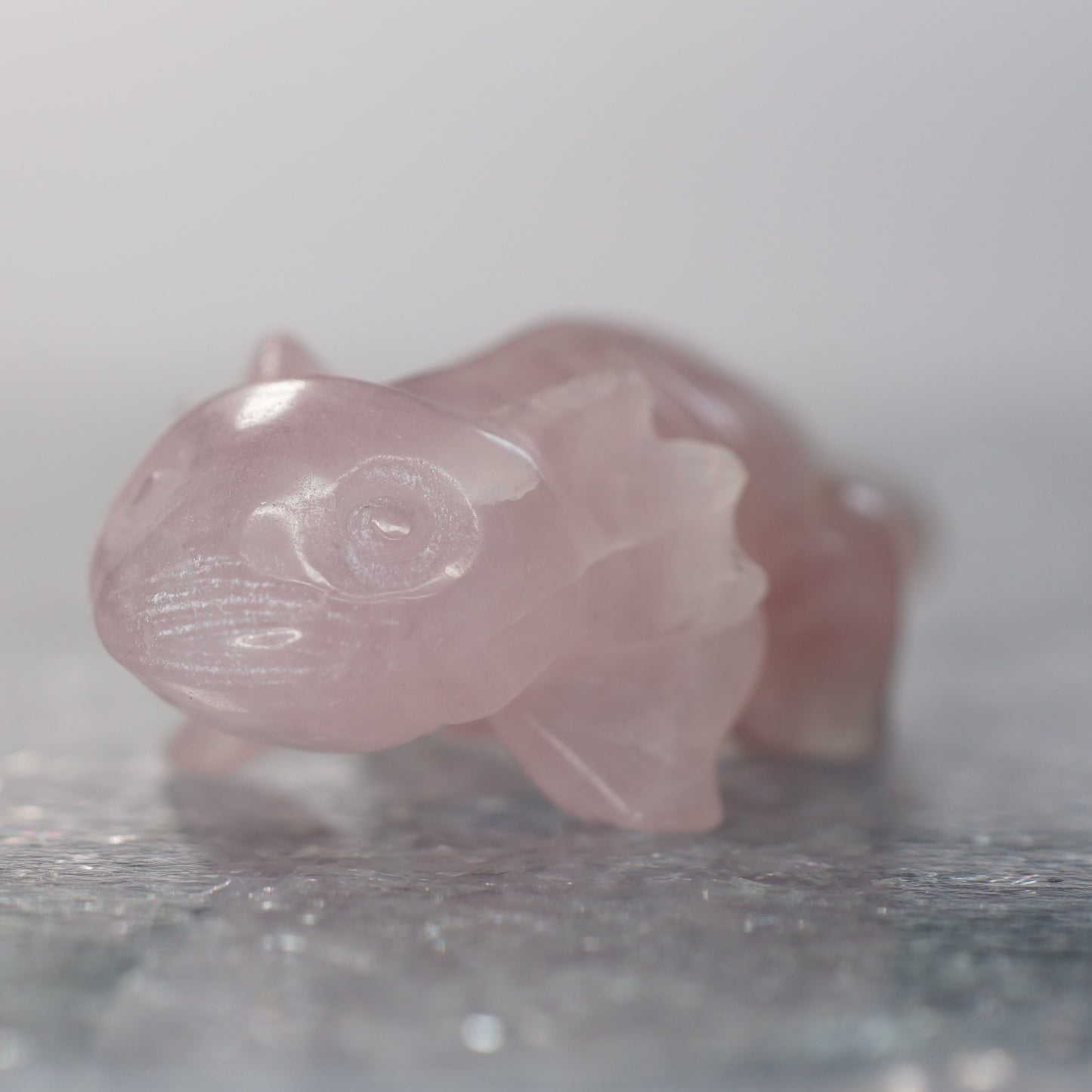 Rose Quartz Axolotl - 2” Carving