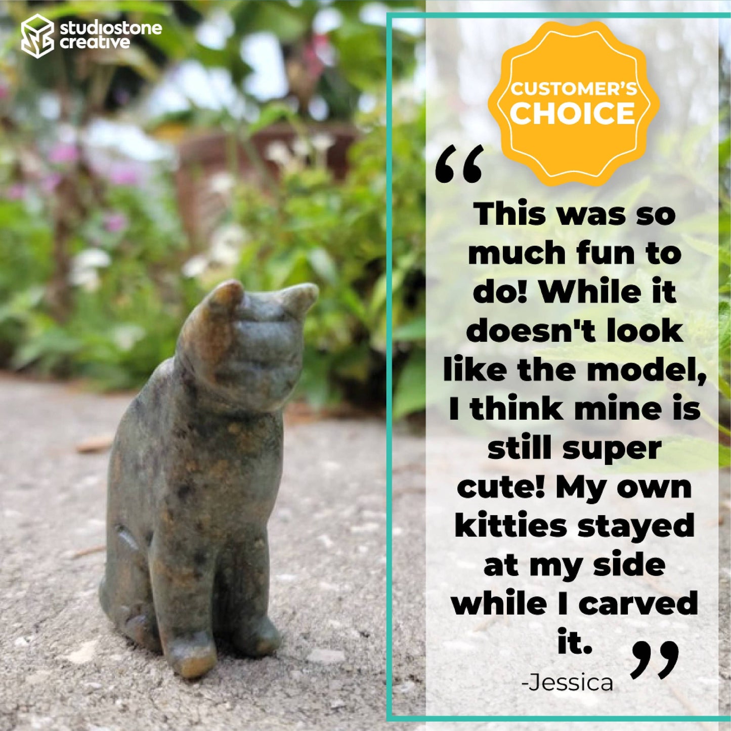 Cat Soapstone Carving and Whittling—DIY Arts and Craft Kit.