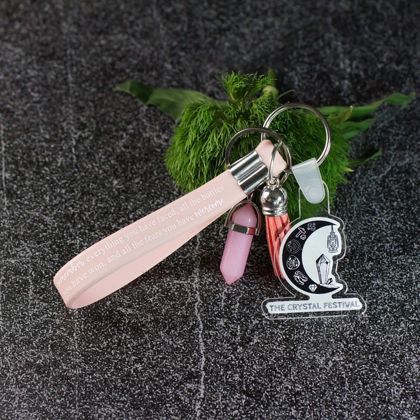 Crystal Festival Silicone Wristlet Keychain