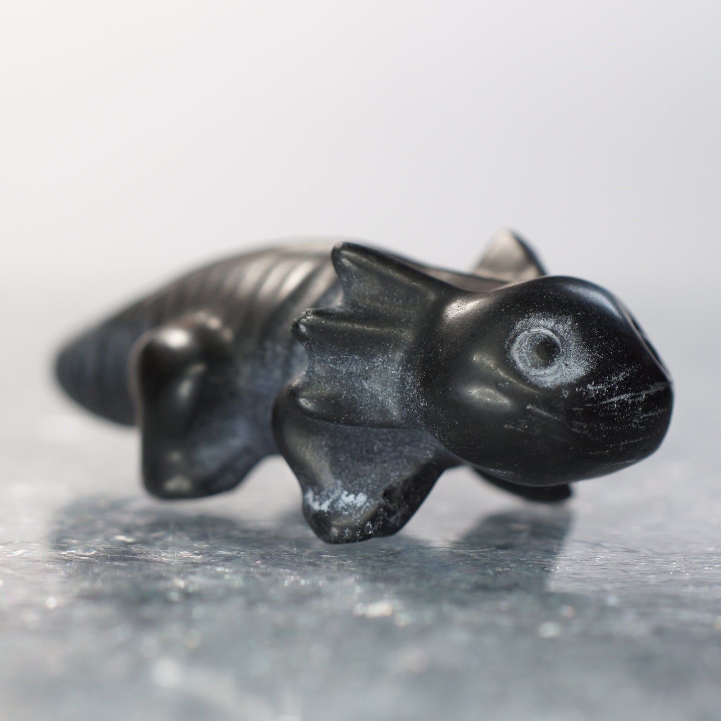 Obsidian Axolotl - 2” Carving