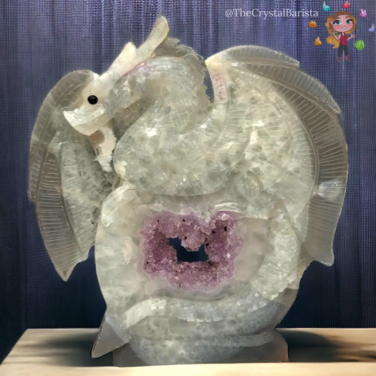 Amethyst Geode Dragon - Carving