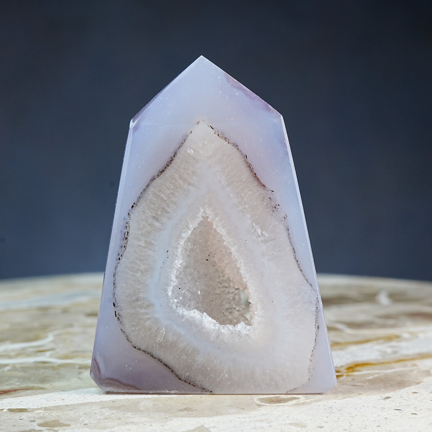 Lace Chalcedony Geode - Tower