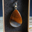 Petrified Wood with Rainbow Iris Agate - Pendant