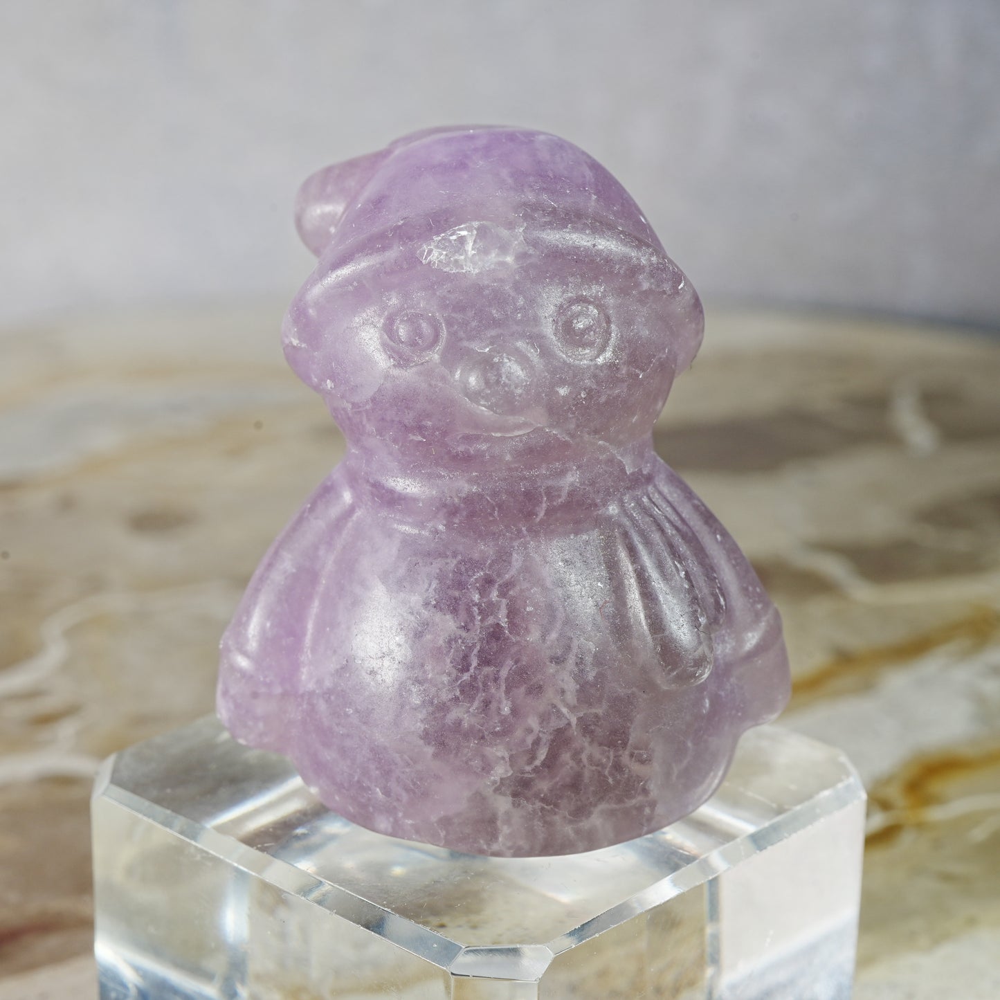 Purple Fluorite Snowman - Carving