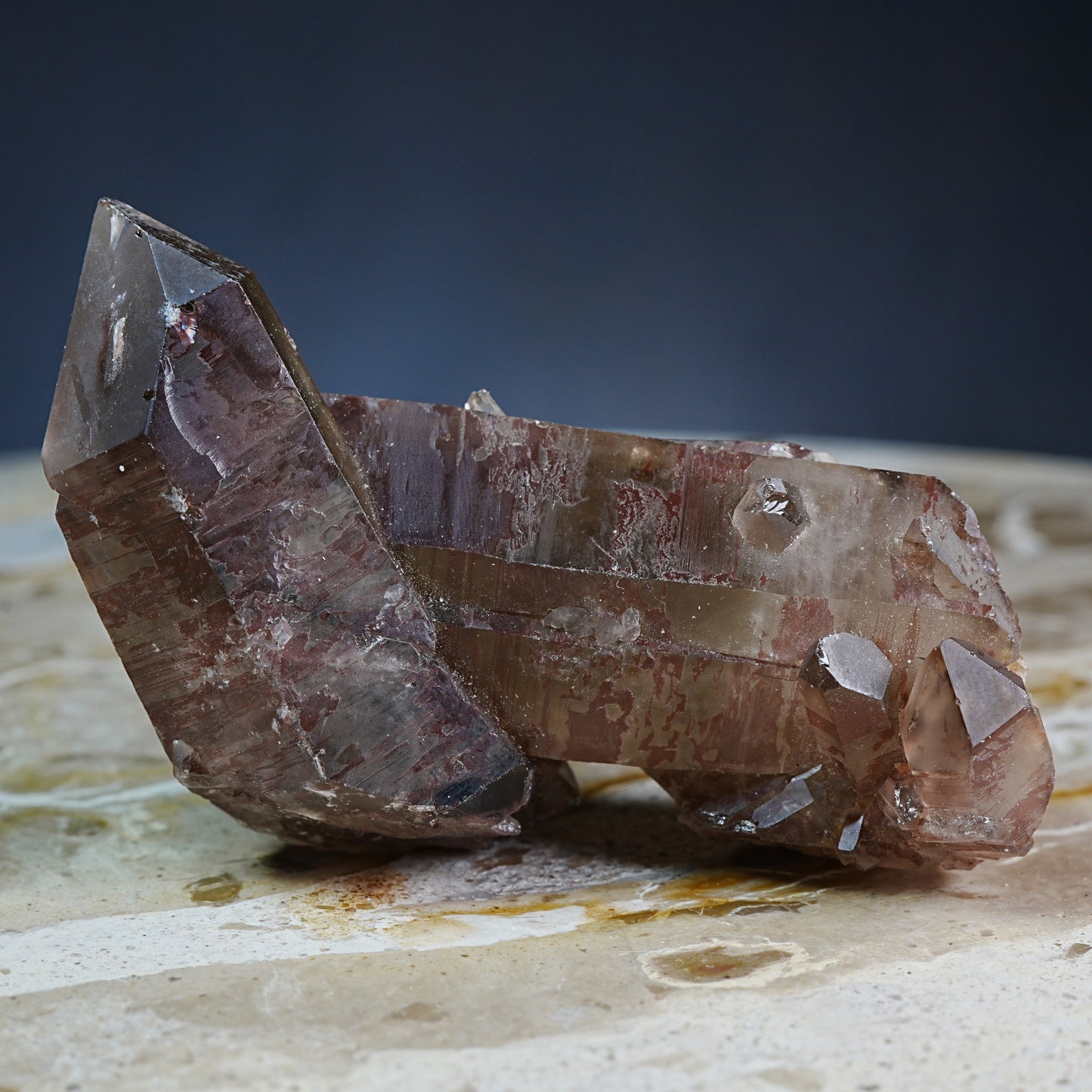 Smoky Quartz on Smoky Quartz- Mineral