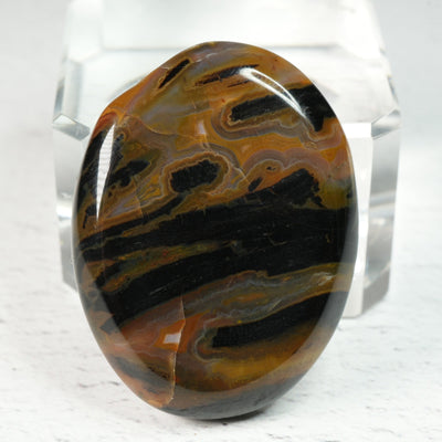 Black Tube Agate - Cabochon