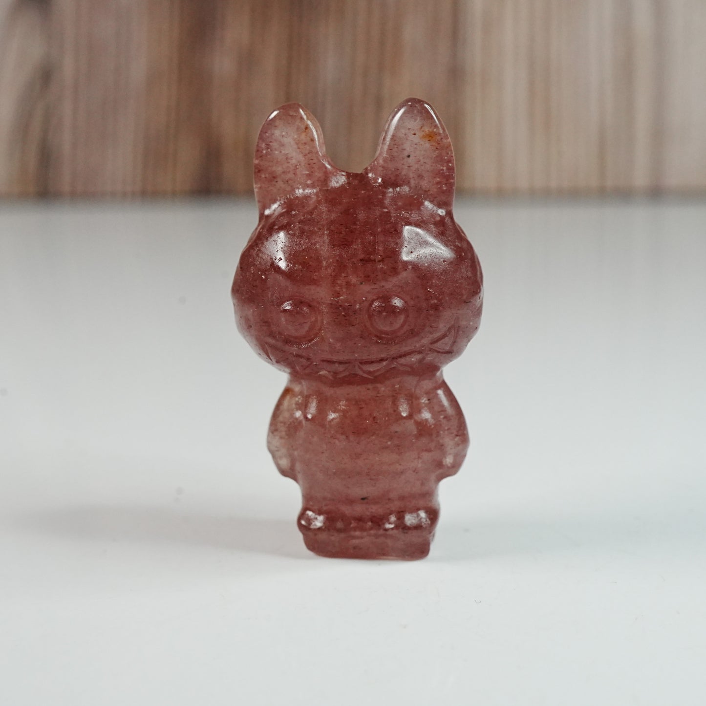 Strawberry Quartz Labubu - Carving