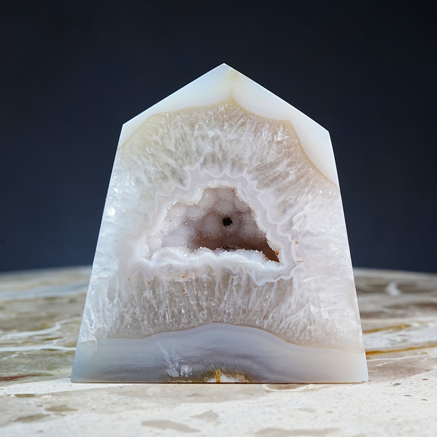 Lace Chalcedony Geode - Tower
