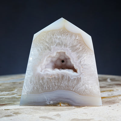 Lace Chalcedony Geode - Tower