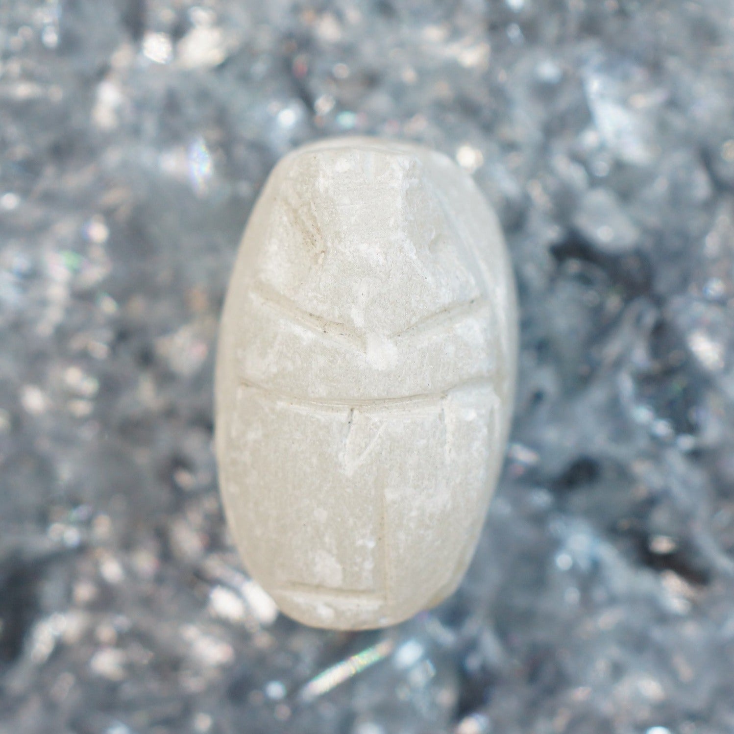 Alabaster Selenite Scarab from Egypt Totem Stone 