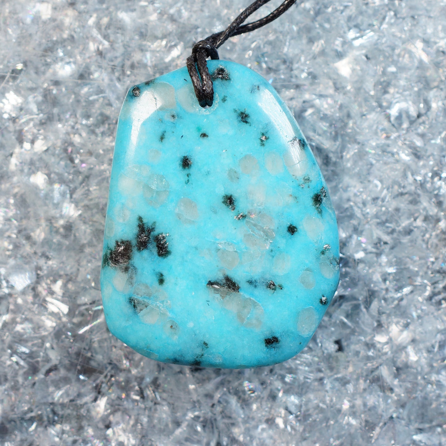 Kiwi Stone - Drilled Pendant