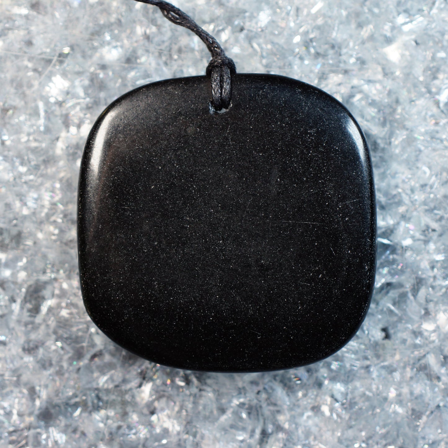 Black Stone - Drilled Pendant