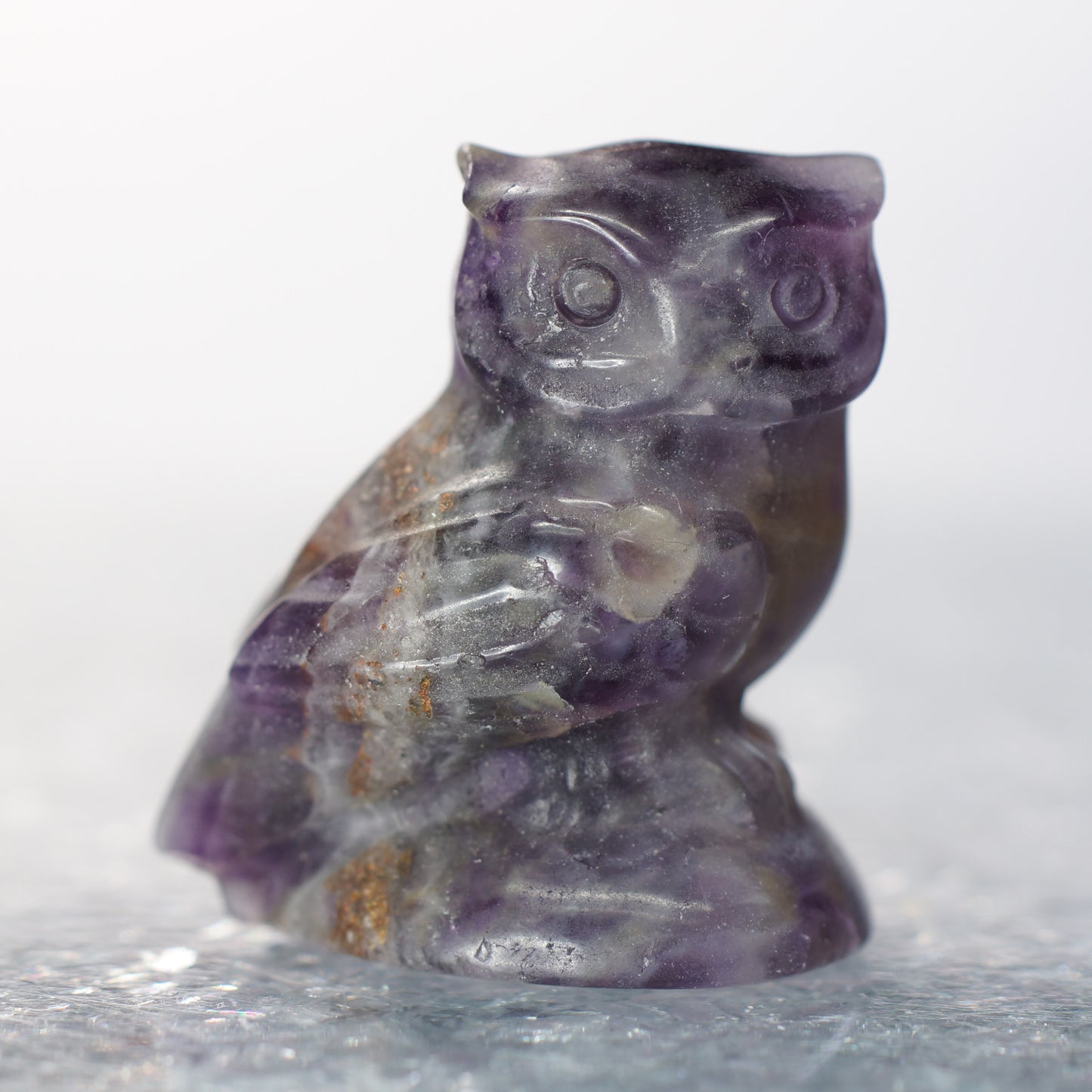 Amethyst Owl - 2” Carving