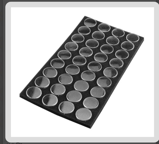36 Round Gem Case Tray Inserts (Black)