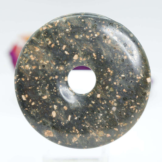 Pink Spotted Feldspar - Stone Donut or Pi Stone