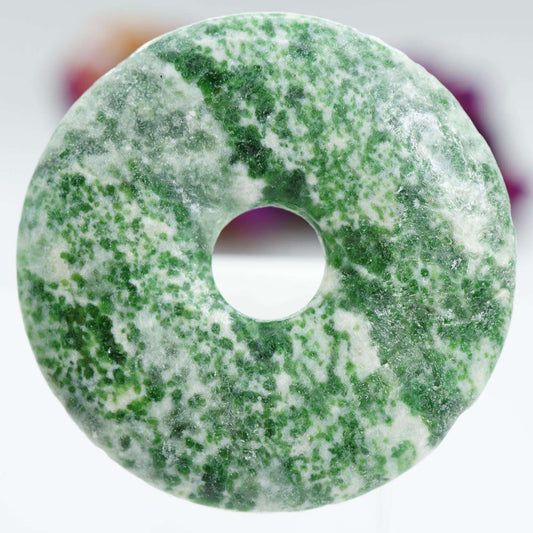 Green Tree Agate- Stone Donut or Pi Stone
