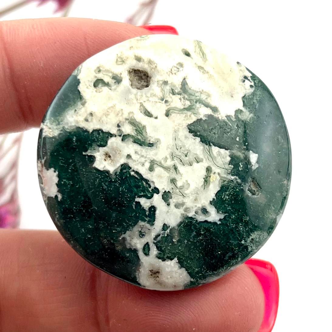 Green Tree Agate Cabochon