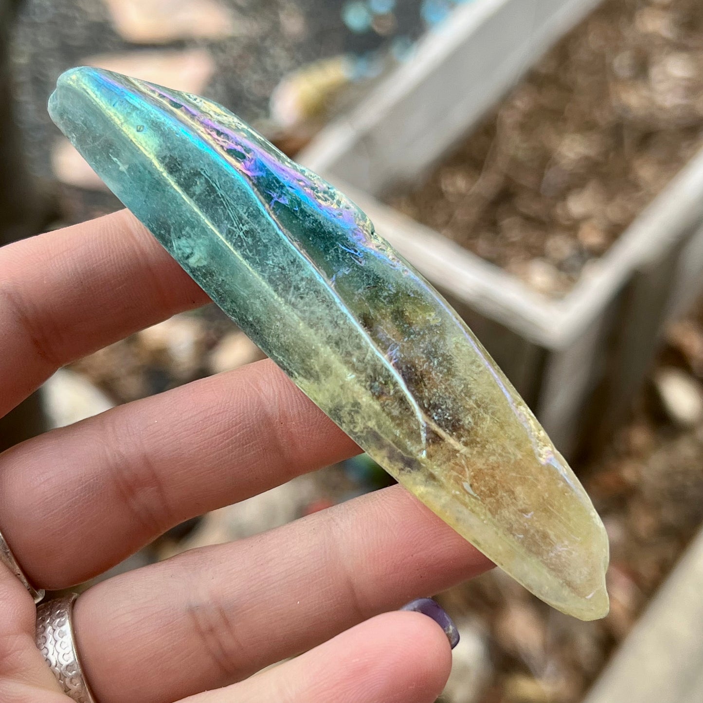 Bi-Color Aura Quartz - Crystal