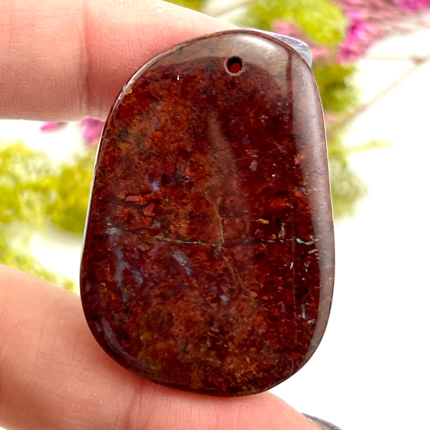 Red Pietersite - Drilled Cabochon