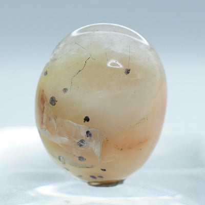 Hematite in Peach Chalcedony - Gem Cabochon