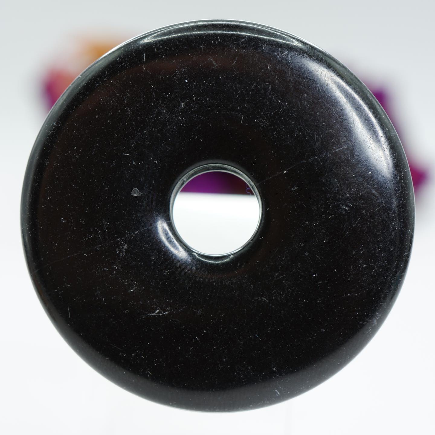 Black Agate - Stone Donut or Pi Stone