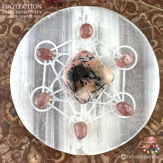 Protection from Negativity Grid - 3" Selenite Crystal Grid